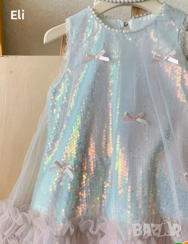 Детска рокля с пайети – летна принцеска с мотив „пеперуда“, снимка 3 - Детски рокли и поли - 53607759