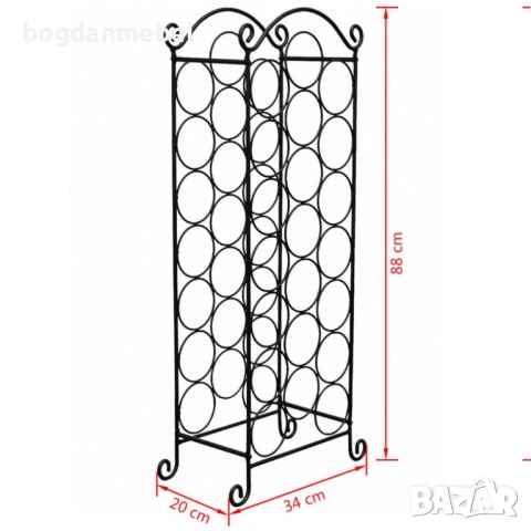 Sonata Метална стойка за вино за 21 бутилки, снимка 3 - Органайзери - 53592885