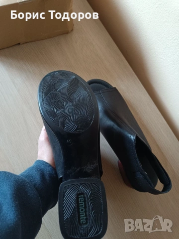 Сандали Женски обувки летни Remonte черни 40 номер, снимка 4 - Сандали - 53590080