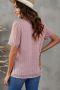 Дамска блуза в розово с къс ръкав и принт на точки, снимка 5