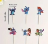 24 бр Лило Нала Стич Stitch парти топери клечки за мъфини декорация и украса, снимка 2