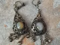 Стари възрожденски обеци с естествени камъни , снимка 6