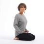 Дамска блуза с дълъг ръкав от биопамук за йога Kimjaly, Сива, S -3XL, снимка 1 - Блузи с дълъг ръкав и пуловери - 45978357