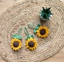 Плетен Слънчоглед, украшение за чанта, раница, снимка 1