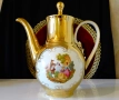 Кана баварски порцелан,злато,картина,1.5 л. , снимка 1