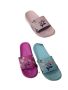 Леки и много удобни дамски плажни чехли с цветни декорации, снимка 1