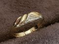 Стилен пръстен ЗЛАТЕН 14 карата диаманти БРИЛЯНТИ злато, снимка 4