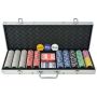 vidaXL Покер комплект с 500 лазерни чипа, алуминий（SKU:80184, снимка 1 - Карти за игра - 45081079