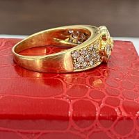Златен пръстен от жълто злато и брилянти, снимка 3 - Пръстени - 45841272