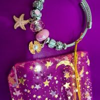 Невероятна дамска гривна с морска звезда и  перла - 3 цвята, снимка 4 - Гривни - 45724455