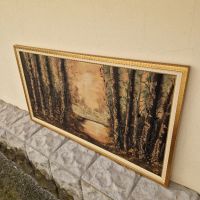 Красива голяма антикварна картина масло върху платно , снимка 6 - Картини - 45541445