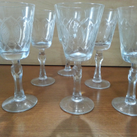 Стъклени чаши с гарафа  гравирани , снимка 2 - Антикварни и старинни предмети - 36401849