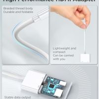 Нов 4K HDMI USB C Адаптер, Съвместим с MacBook iPhone Samsung Хъб, снимка 8 - Друга електроника - 45538196