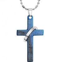 Черно или Синьо колие кръст (006), снимка 2 - Колиета, медальони, синджири - 45296741