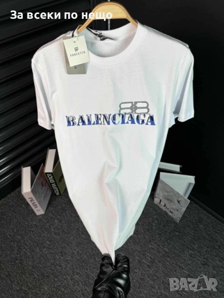 Balenciaga Мъжка Бяла Тениска👕Мъжка Блуза С Къс Ръкав В Бял Цвят Баленсиага Код I_9, снимка 1