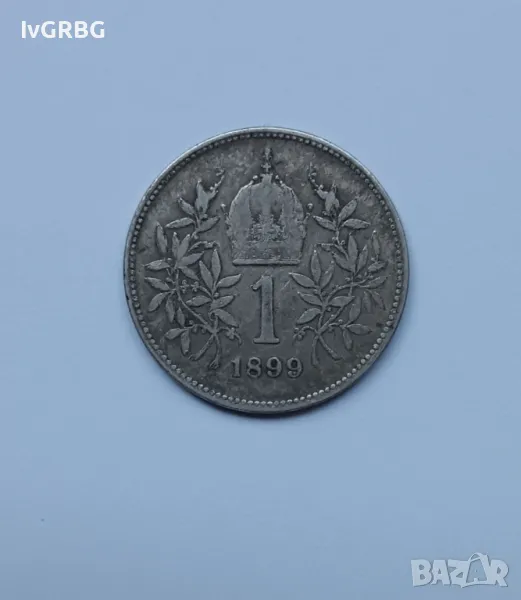 1 крона Австрия 1 крона 1899 Австрия СРЕБРО, снимка 1