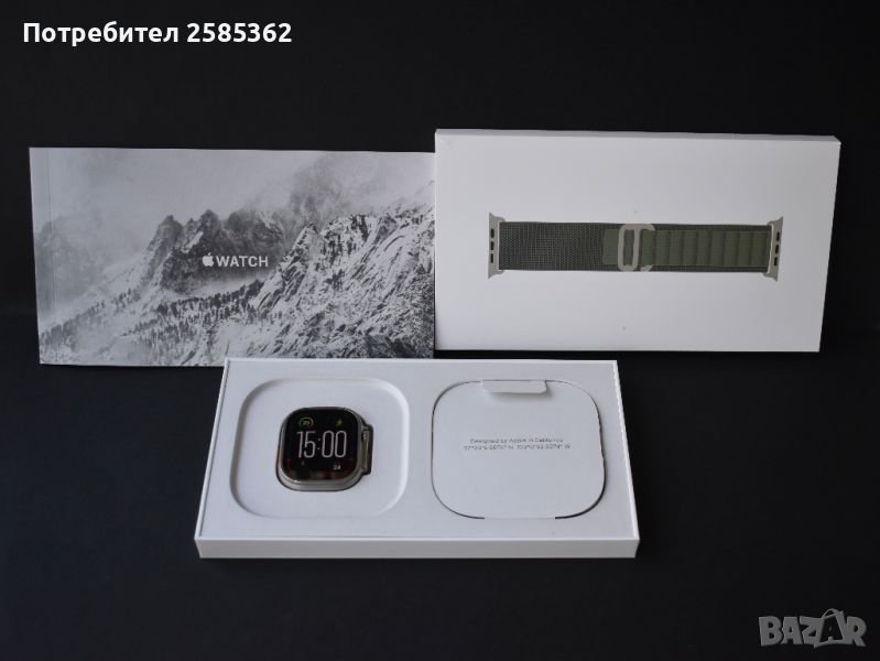 Apple Watch Ultra 49mm Titanium Green Alpine Loop L Гаранционен, снимка 1