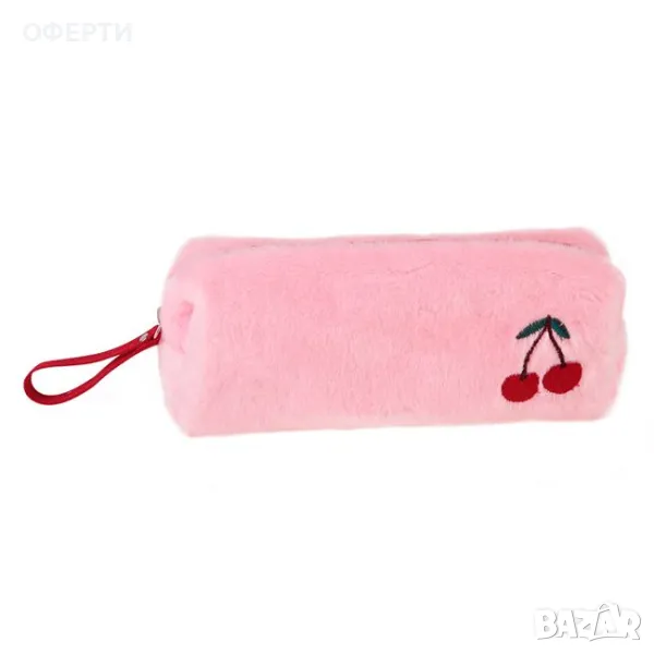 Несесер Pink Cherry Fur Barrel 19x8x8cm арт No227047, снимка 1