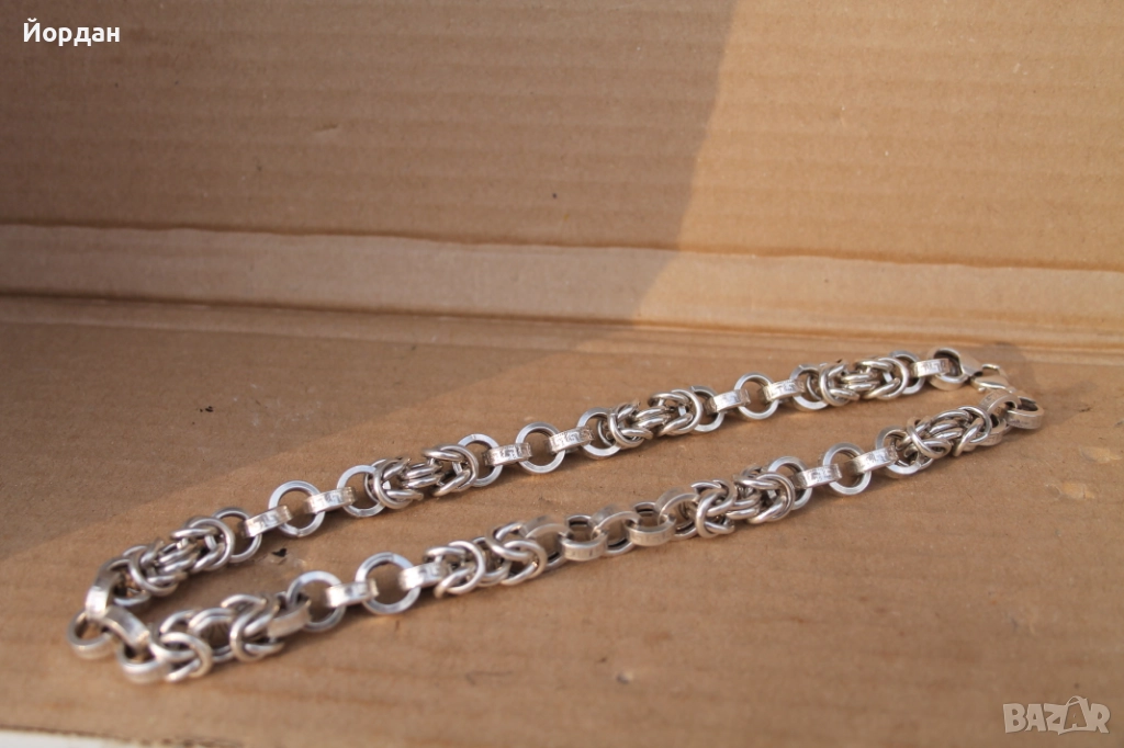 Мъжки сребърен ланец/синджир, снимка 1