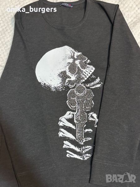 Тениска дълъг ръкав със скелет, снимка 1