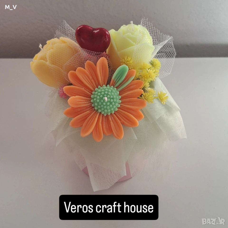 Соеви ароматни свещи букет, снимка 1