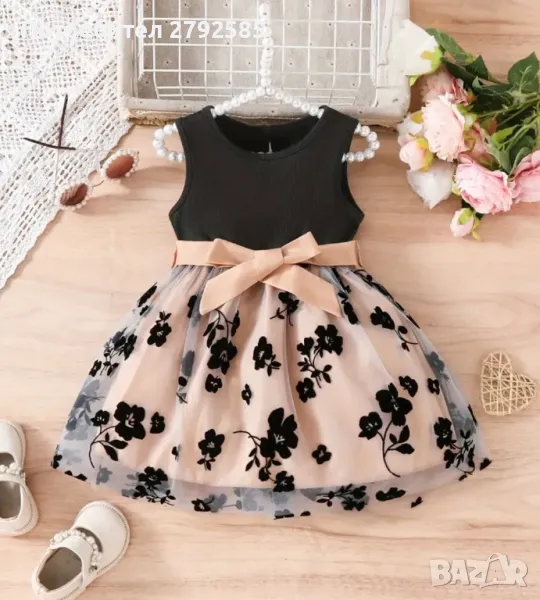 Детска рокля с цветя, снимка 1