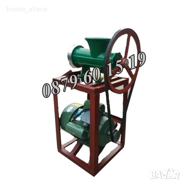 Чугунена месомелачка № 32, с мотор и стойка с решетки и приставки, снимка 1