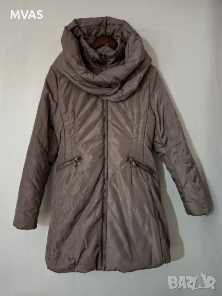 Зимно дамско яке палто кафяво бежово M размер, снимка 1
