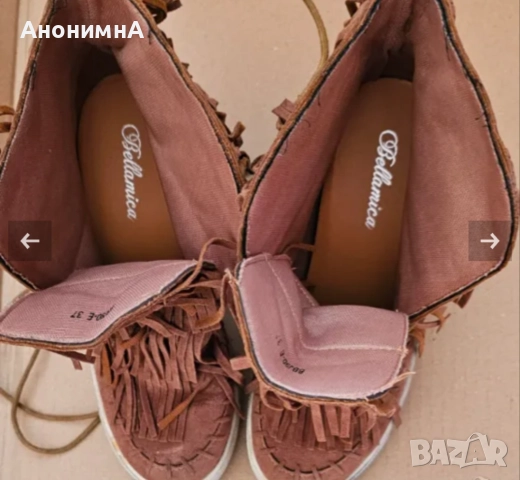 Велурени боти на платформа с ресни, снимка 3 - Дамски боти - 51904918