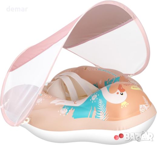 Надуваема бебешка плувка Swimbobo с безопасна дънна опора за по-безопасно плуване, играчка за плувен
