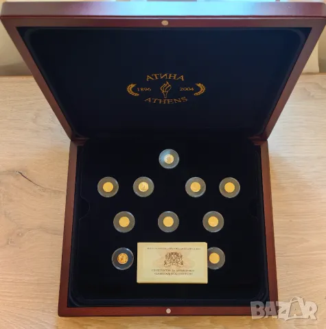 Пълна серия монети Атина 2002 година с кутия, снимка 2 - Нумизматика и бонистика - 49935243