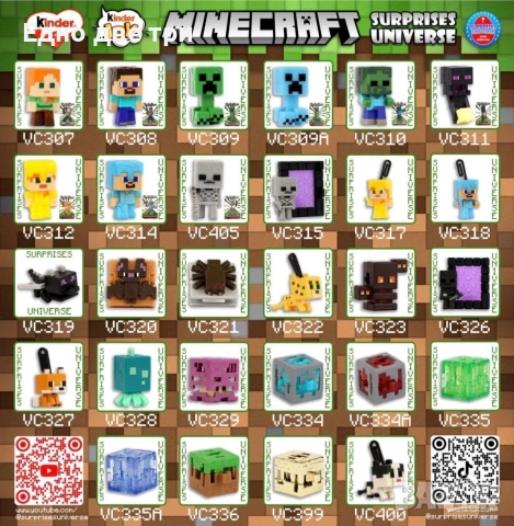 Kinder joy Minecraft- 28 фигурки, пълна серия, снимка 2 - Колекции - 53749621