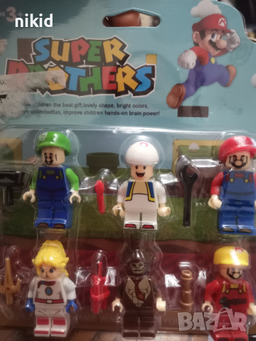 6 бр Супер Марио SUPER Mario герои фигурки за лего конструктор за игра и украса торта пластмасови , снимка 3 - Конструктори - 44944237