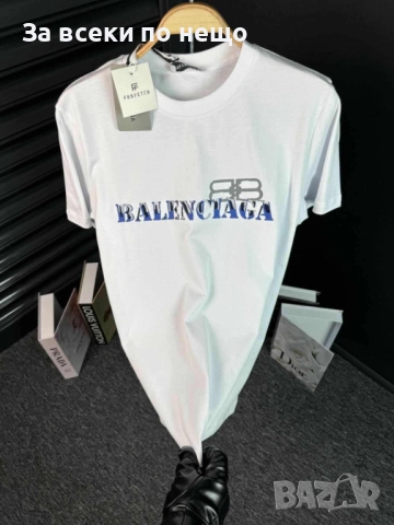 Balenciaga Мъжка Бяла Тениска👕Мъжка Блуза С Къс Ръкав В Бял Цвят Баленсиага Код I_9