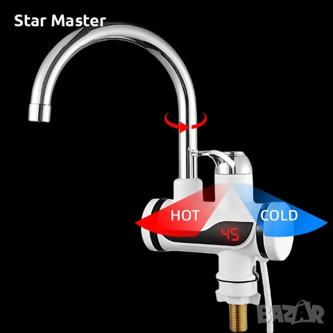 Проточен бойлер Водонагревател Смесител за вода с душ 3000W Нагревател за вода, снимка 5 - Бойлери - 28056964