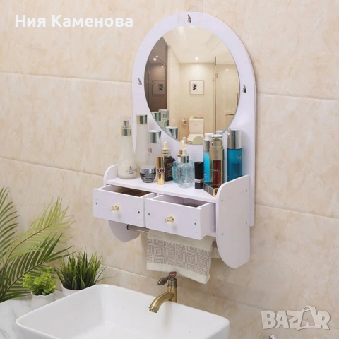 Огледало за грим с място за съхранение – елегантно и спестяващо място решение за баня и спалня, снимка 5 - Други стоки за дома - 52934020