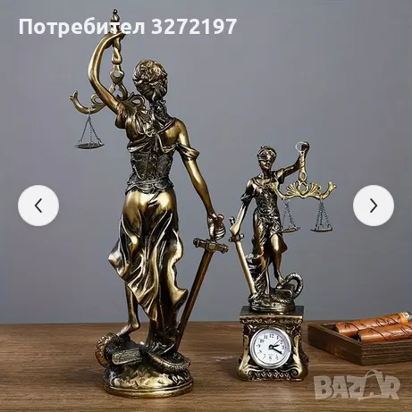 Статуя на Богинята на Справедливостта Темида, снимка 8 - Статуетки - 49190634