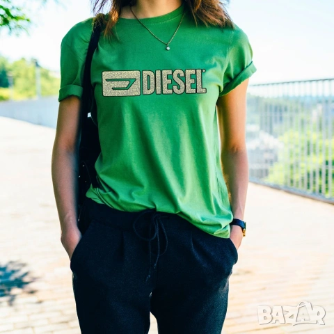 Diesel/Дизел мъжка, дамска, детска фланелка, памучна тениска, черно, бяло, зелено, щампа, снимка 2 - Тениски - 54098070