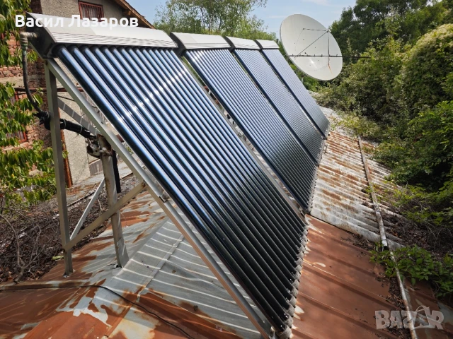 Бойлер, вакумно тръбни колектори 4бр по 15 тръби на колектор 