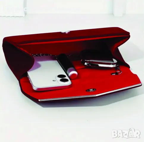 Малка официална чантичка в цвят бордо, снимка 2 - Чанти - 50210783