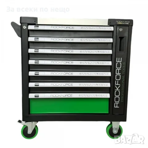 Професионален шкаф с метален плот, със 7 чекмеджета – 4 пълни с инструменти RockForce, снимка 3 - Други инструменти - 50328160