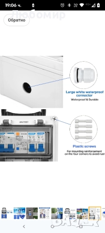 Разпределител за захранване Vothen 16A 4P, Разпределителна кутия за строителство с FI , снимка 8 - Друга електроника - 51989619