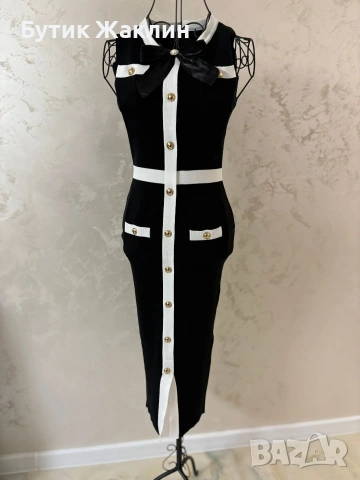 Елегантна рокля с брошка , снимка 3 - Рокли - 54102223