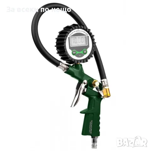 Пневматичен пистолет за помпане на гуми с дигитален манометър RockForce, снимка 3 - Други инструменти - 50333975