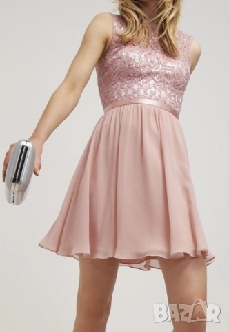 Розова коктейлна рокля Laona 