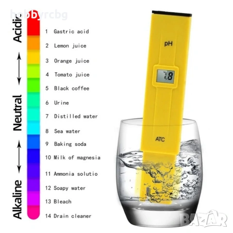 Компактен PH метър с АТС за вода, кафе, напитки