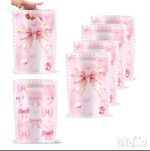 10 бр Торбички Розова Панделка за сладки подарък рожден ден парти