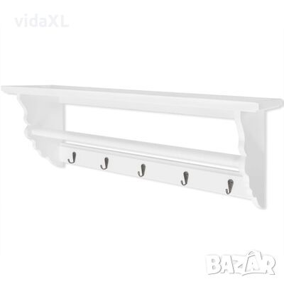 vidaXL Закачалка за дрехи, за стена, MDF, бяла, бароков стил(SKU:242644