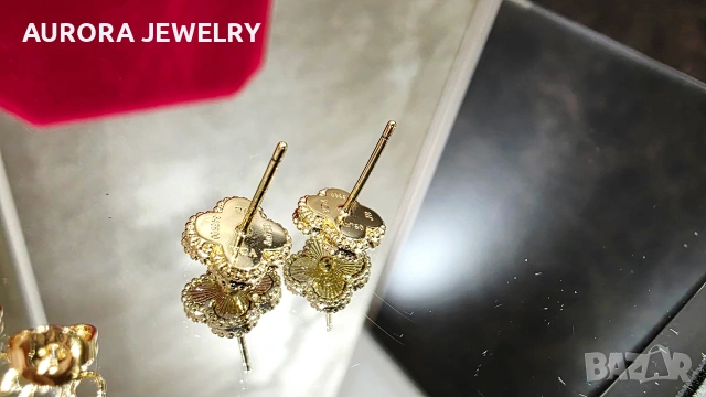 Van Cleef & Arpels VCA Gold Clear Sweet Alhambra Дамски Обеци, снимка 8 - Обеци - 53427840