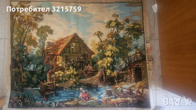 Голям Гоблен , ръчно шит,80х63см.